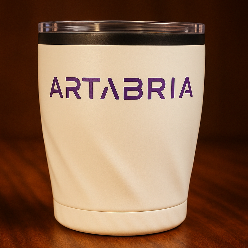 Vaso térmico 350ml - Color Blanco con Morado