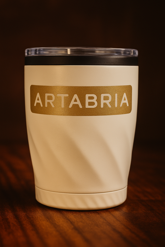 Vaso térmico 350ml - Color Blanco con Dorado