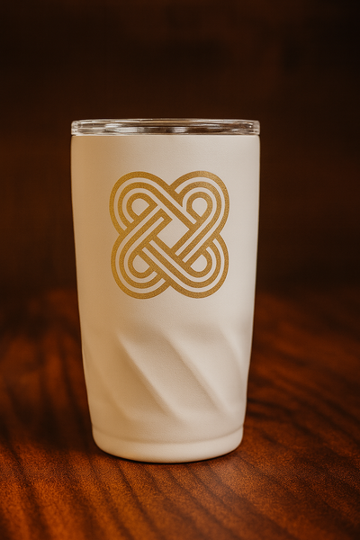 Vaso térmico 350ml - Color Blanco con Dorado