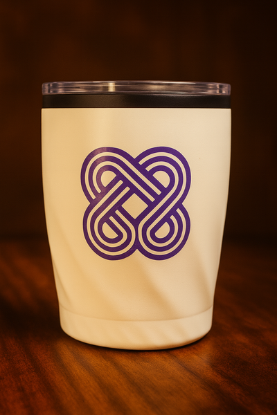 Vaso térmico 350ml - Color Blanco con Morado