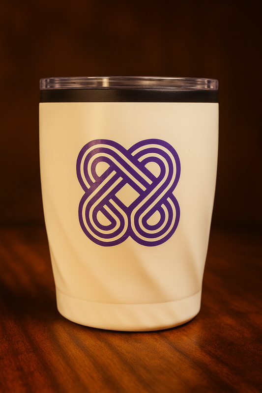 Vaso térmico 350ml - Color Blanco con Morado